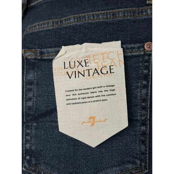 NWT 7 for All Mankind Luxe Vintage Lotta Jean Cisco Dark Wash High Rise Size 31 - Picture 6 of 9